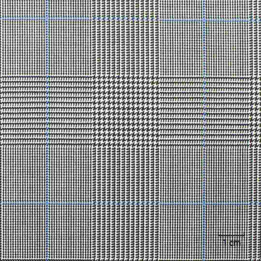 MIXED BLACK/WHITE, BLUE CHECKS