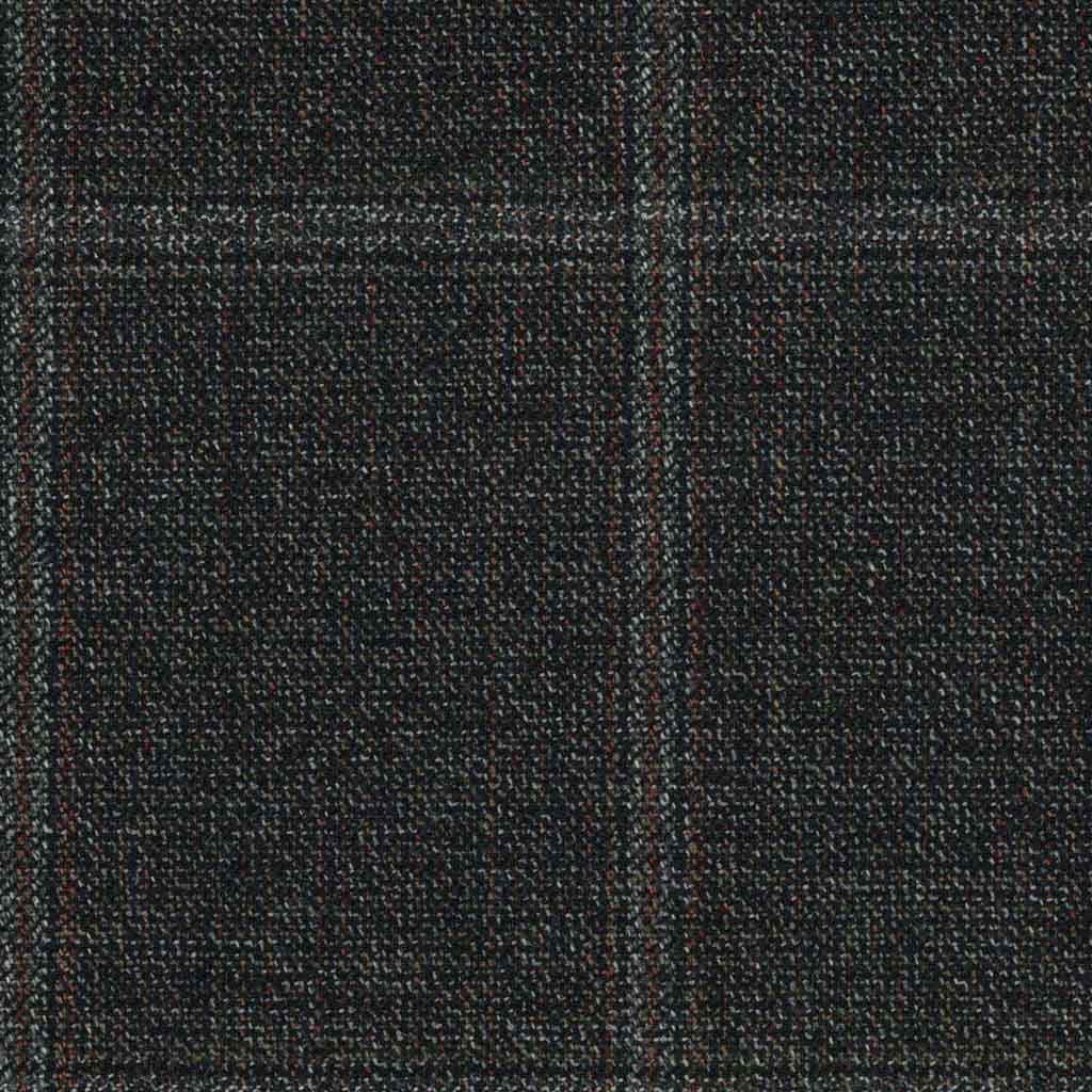 [316501] 炭灰色，棕色格纹