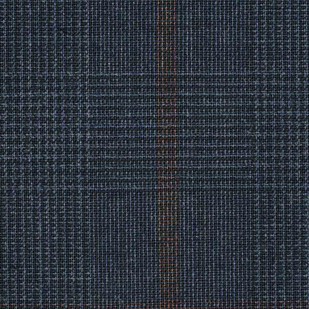 [316735] DARK BLUE, BROWN CHECKS (4 PLY) (DR# 18035)