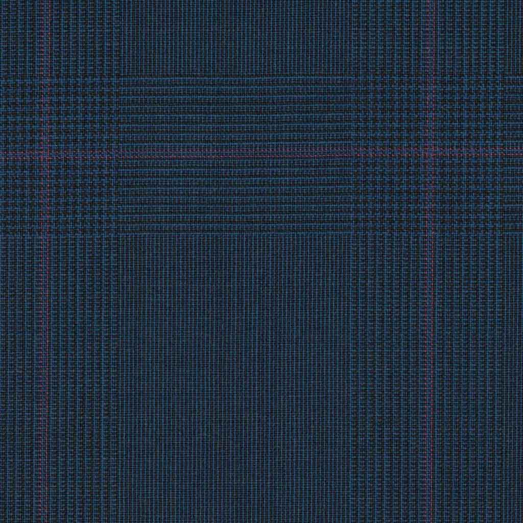 [316806] DARK BLUE, BURGUNDY CHECKS