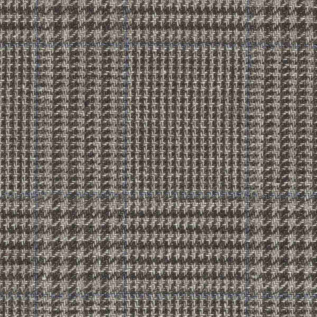 [319703] BROWN, MIXED BLUE CHECKS