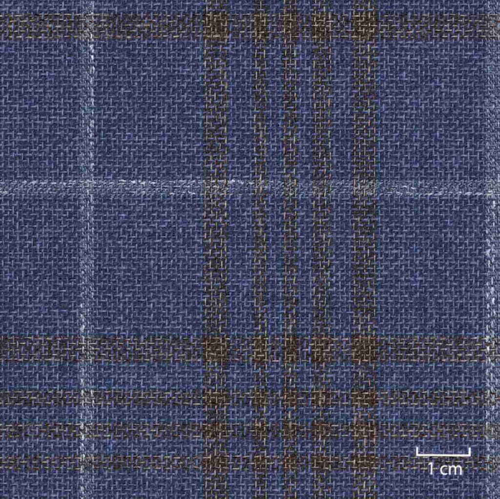 [451417] BLUE, BIG BROWN CHECKS