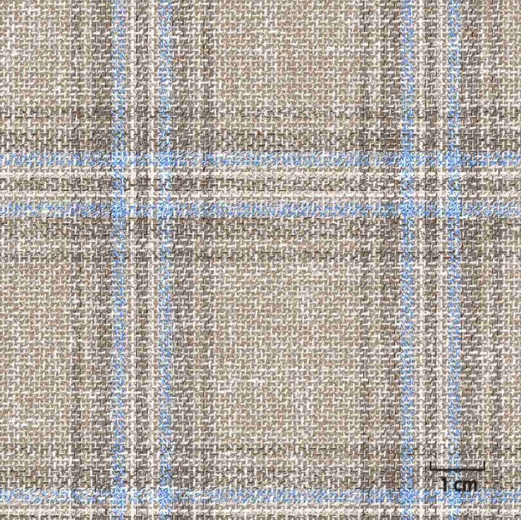 [451420] BEIGE, BIG BLUE CHECKS