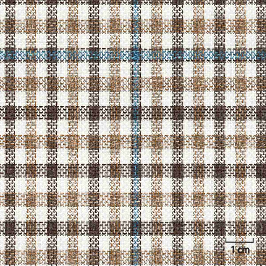[451426] BEIGE, SMALL BROWN_BLUE CHECKS