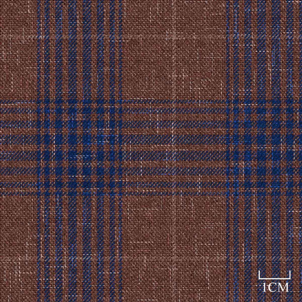 [451946] DARK BROWN, BLUE CHECKS