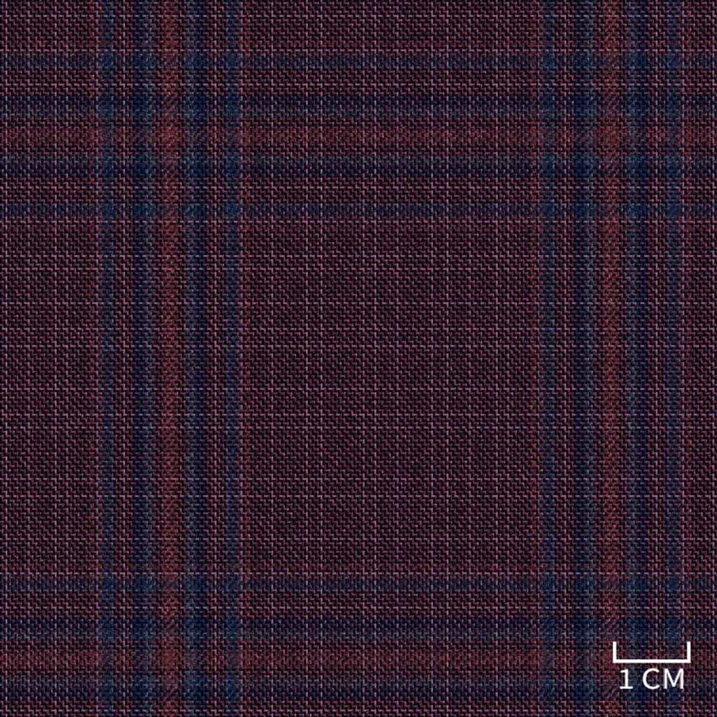 [452026] BURGUNDY,BLUE CHECKS