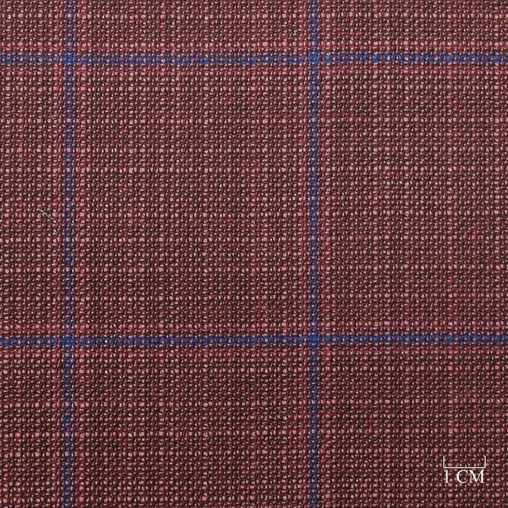 [452033] BURGUNDY,BLUE CHECKS