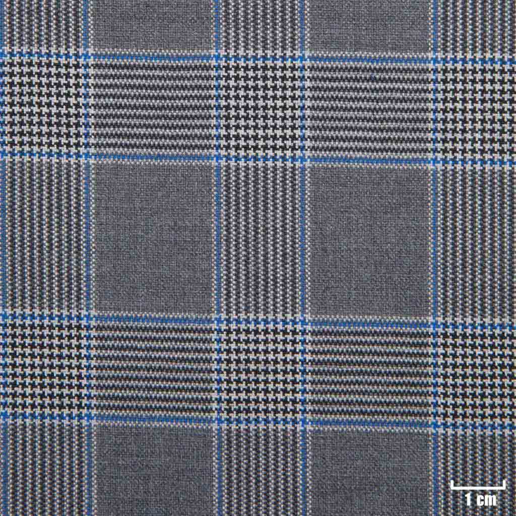 [500553] DARK GREY, BLUE CHECKS