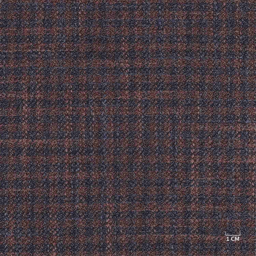 [610211] BROWN, BLUE HOUNDSTOOTH (100/11)