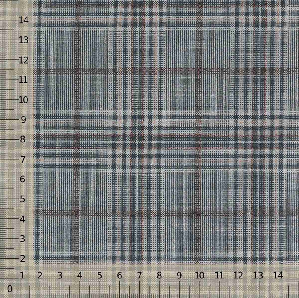 [660334] 蓝灰底棕色格纹