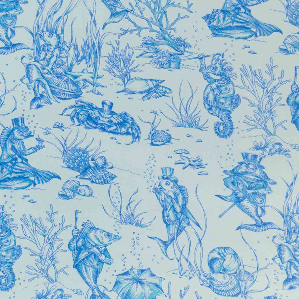 [660411] 浅蓝色节庆鱼群图案