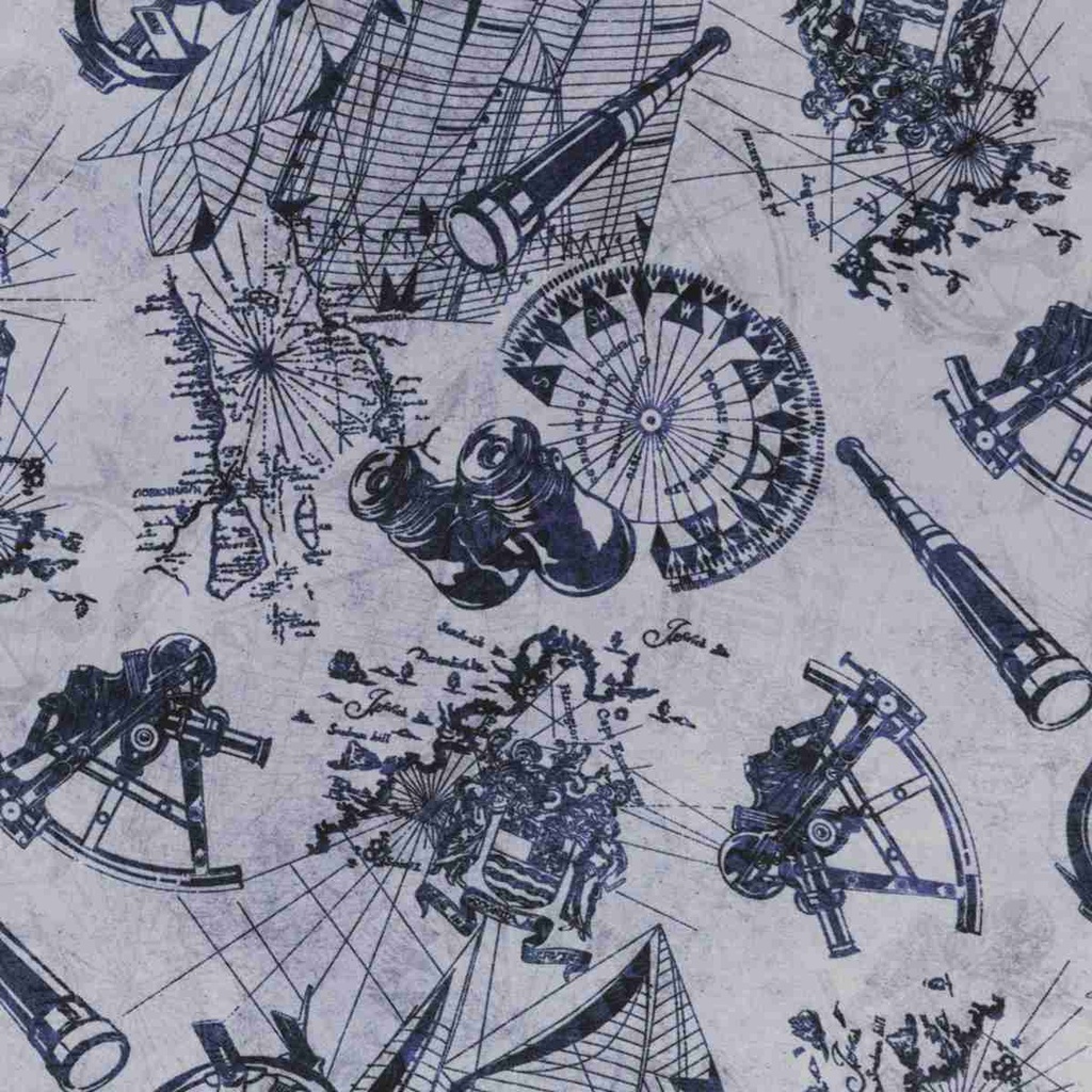 [660441] 浅蓝色罗盘图案