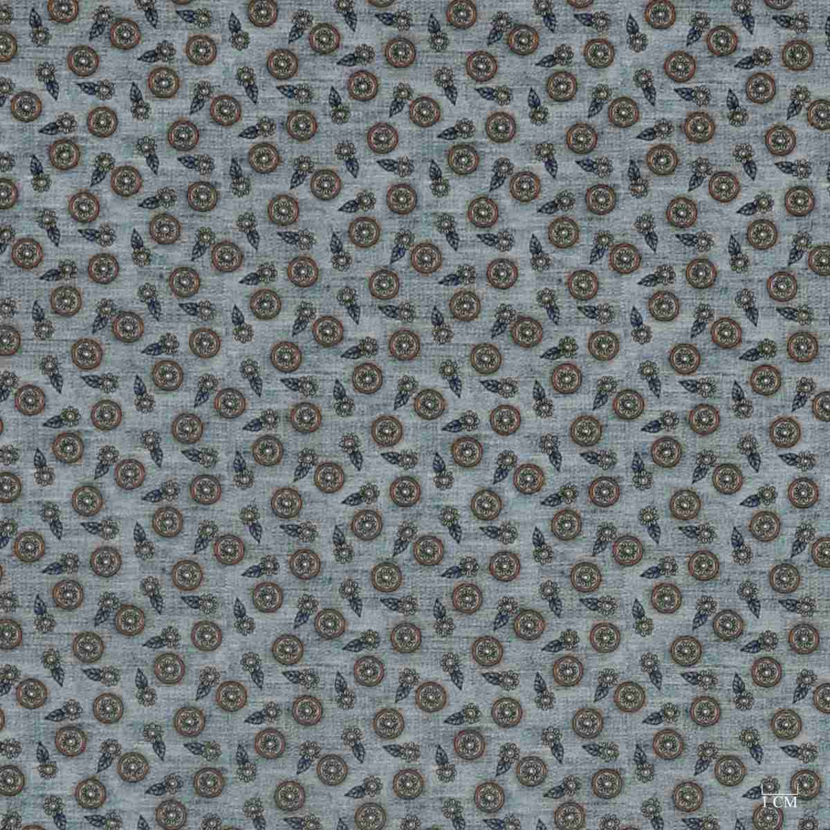 [701908] BLUE, CIRCLE FLORAL DESIGN