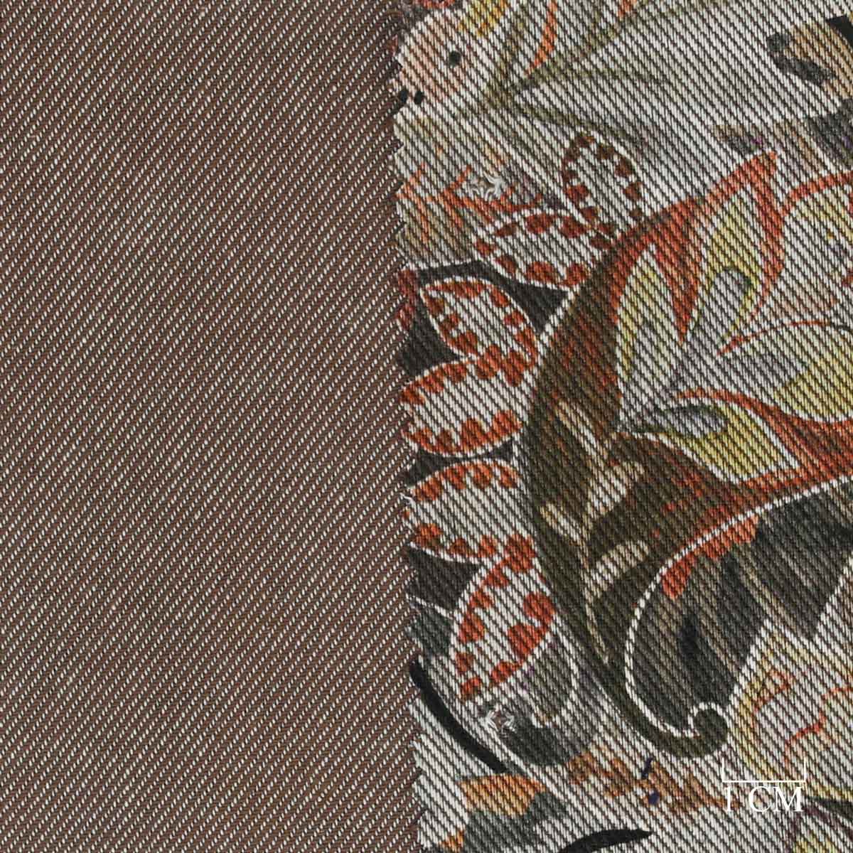 [701933] 棕色双面花卉图案（双面）