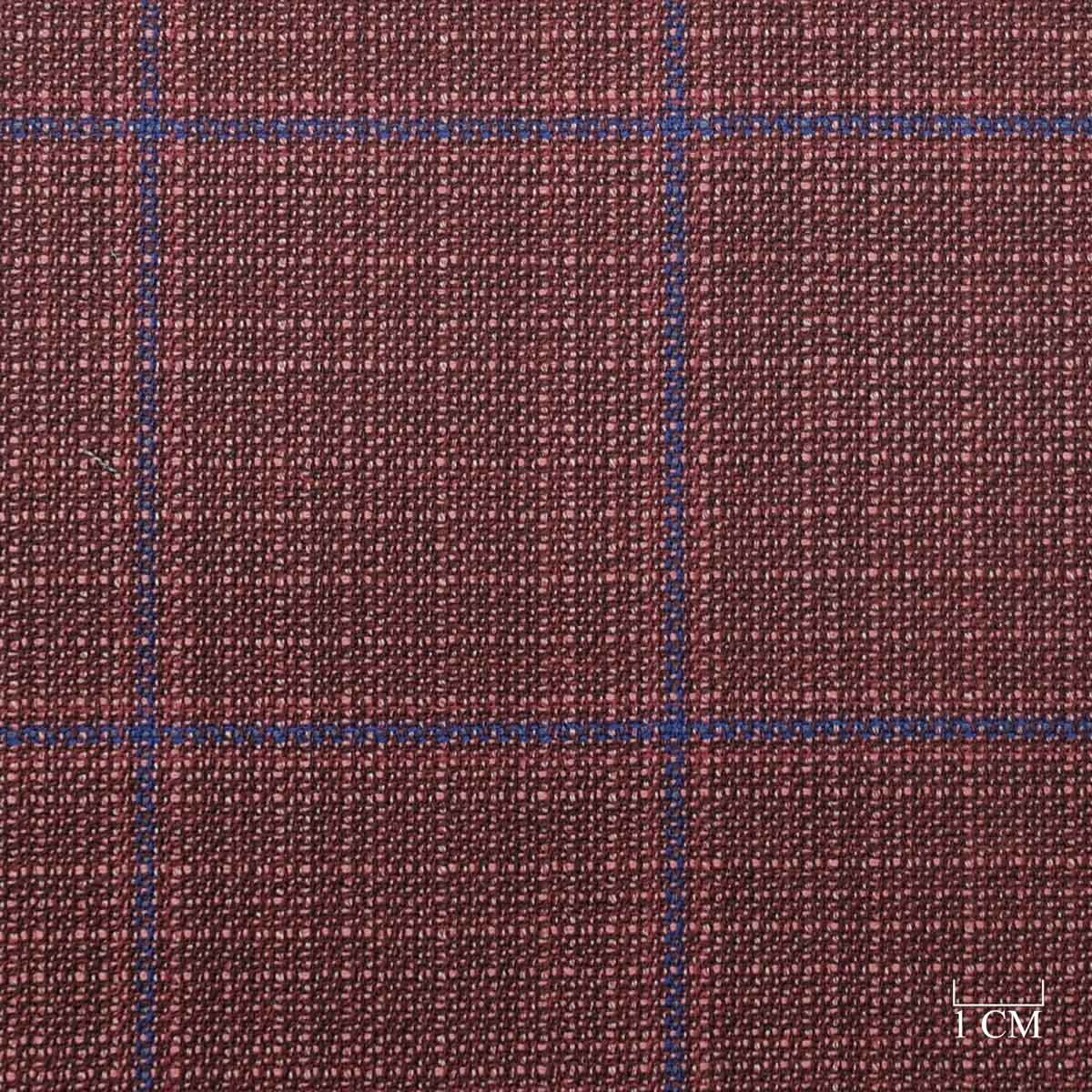 [824039] BURGUNDY,BLUE CHECKS