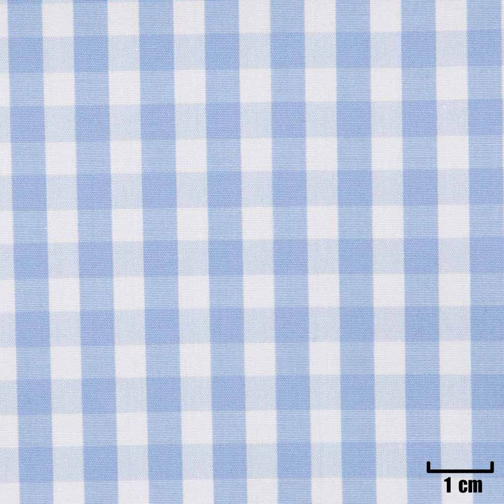 [H11350] WHITE, SMALL BLUE CHECKS